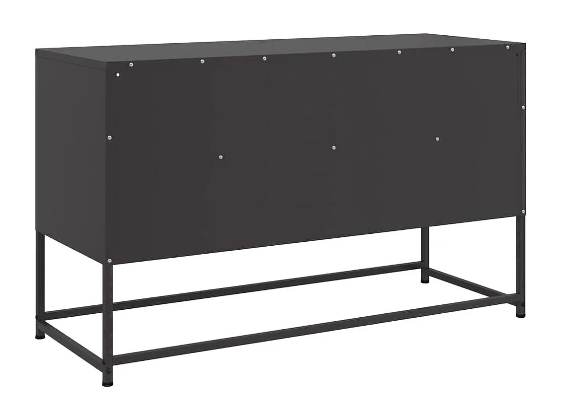 Lysri  Meuble TV noir 100,5x39x60,5 cm acier