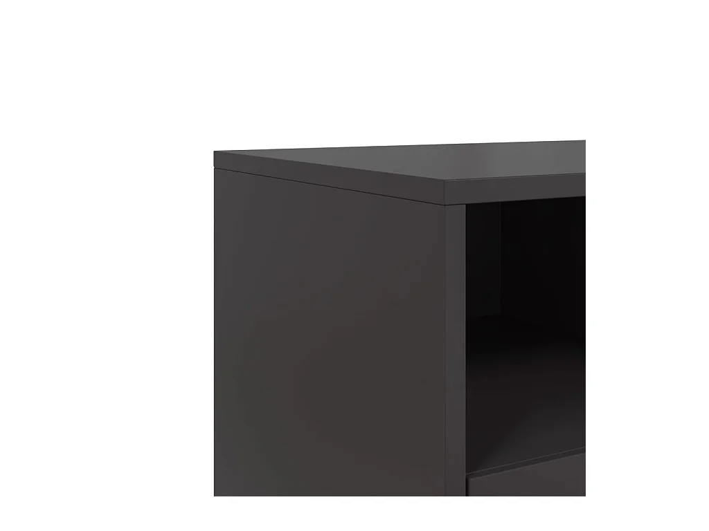 Lysri  Meuble TV noir 100,5x39x60,5 cm acier