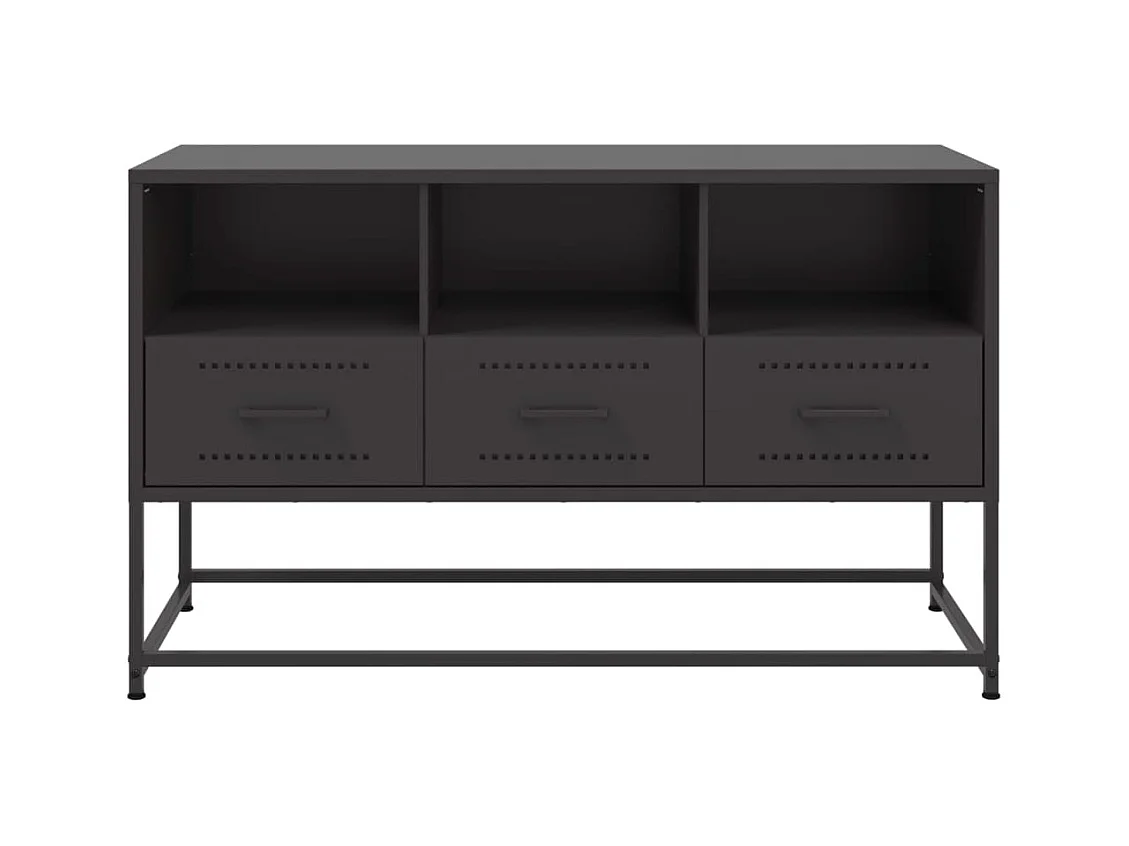 Lysri  Meuble TV noir 100,5x39x60,5 cm acier