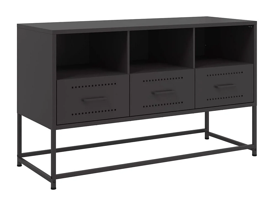 Lysri  Mueble para TV de acero negro 100,5x39x60,5 cm