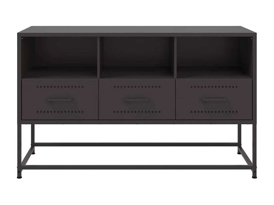 Lysri  Mueble para TV de acero negro 100,5x39x60,5 cm
