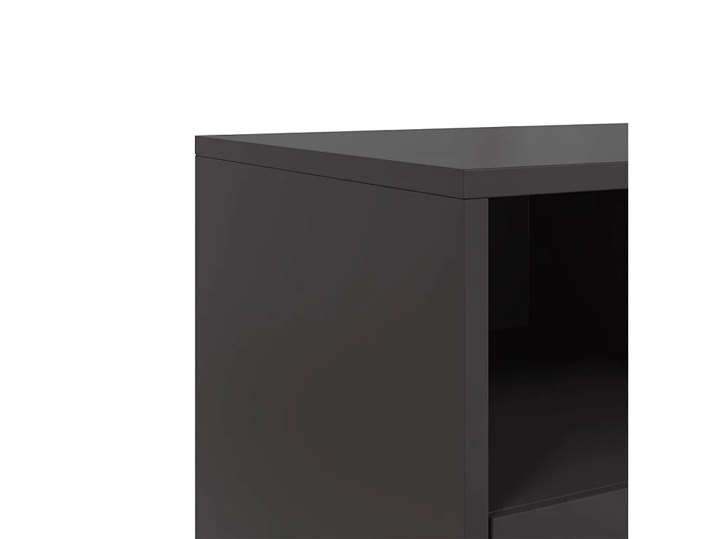 Lysri  Mueble para TV de acero negro 100,5x39x60,5 cm