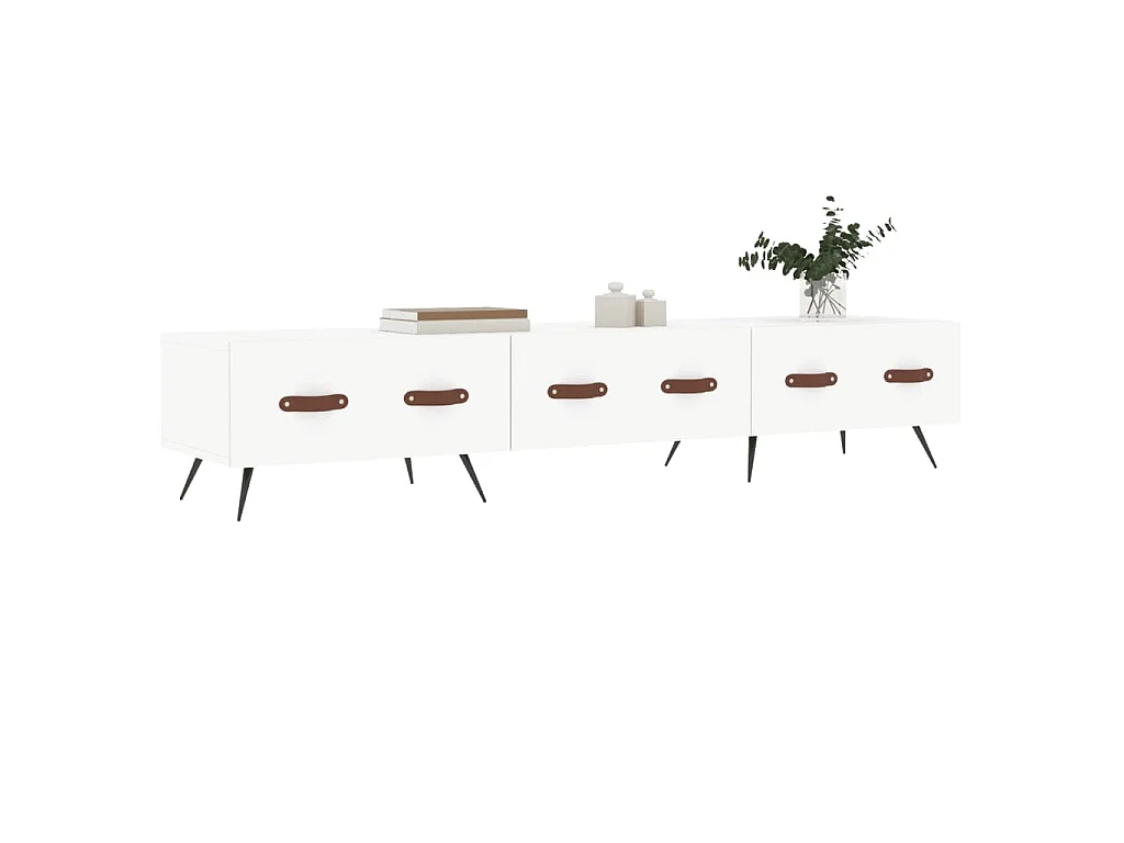 Tjorlin  Tv-meubel 150x36x30 cm bewerkt hout wit