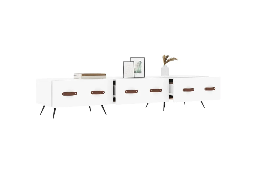 Tjorlin  Tv-meubel 150x36x30 cm bewerkt hout wit
