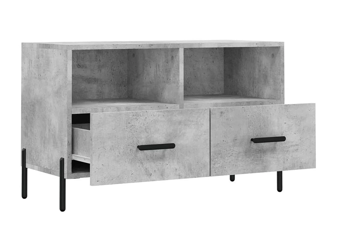 Erasmo  Meuble TV Gris béton 80x36x50 cm Bois d'ingénierie