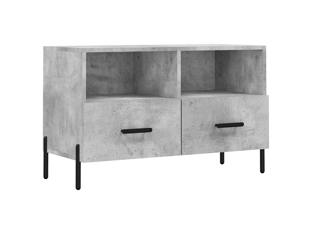 Erasmo  Meuble TV Gris béton 80x36x50 cm Bois d'ingénierie