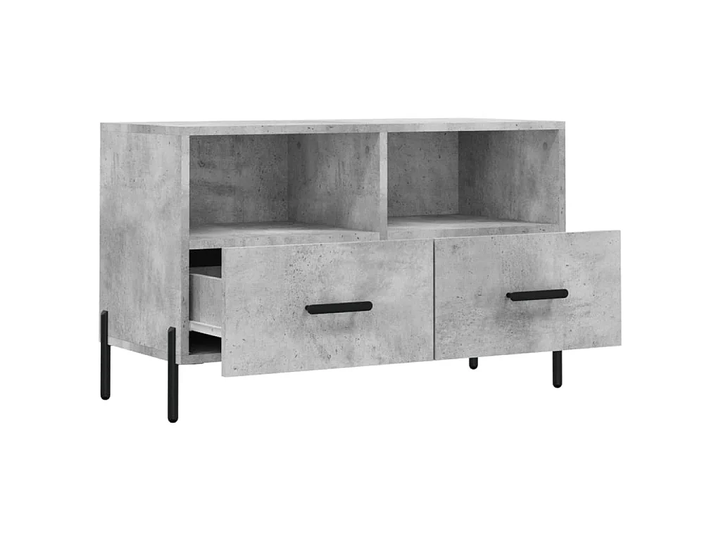 Erasmo  Meuble TV Gris béton 80x36x50 cm Bois d'ingénierie