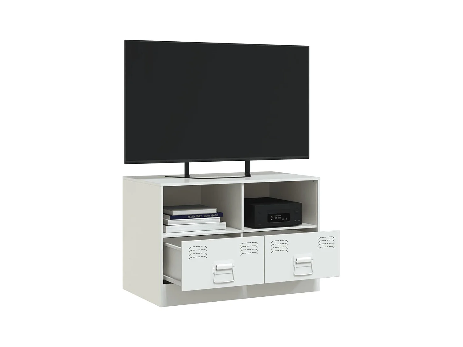 Amelie  Meuble TV blanc 67x39x44 cm acier