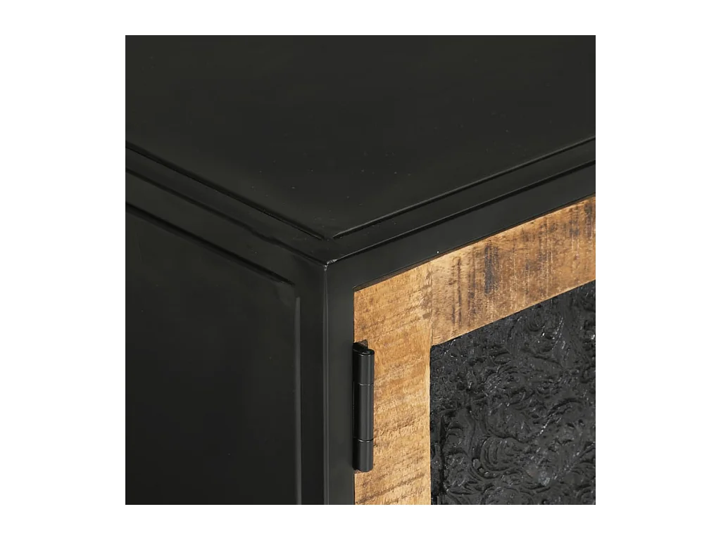 Eustis  Mueble de TV madera maciza de mango y erro 110x30x40 cm