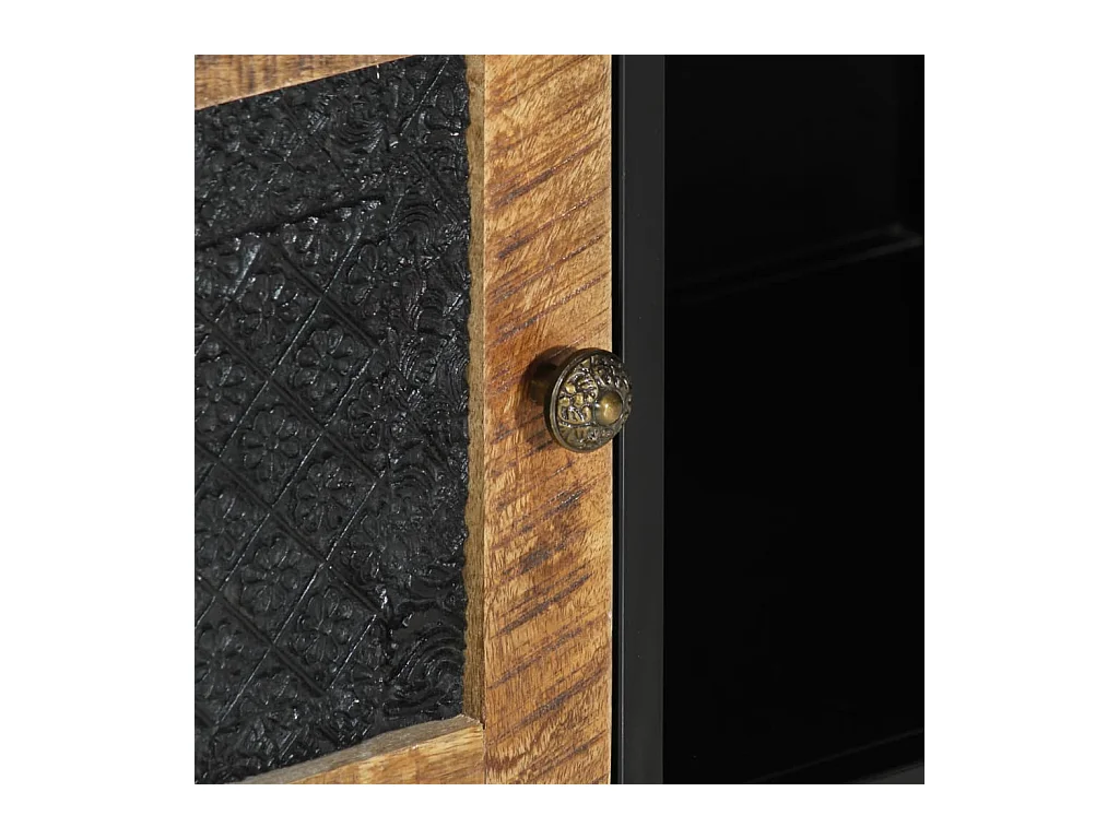 Eustis  Mueble de TV madera maciza de mango y erro 110x30x40 cm