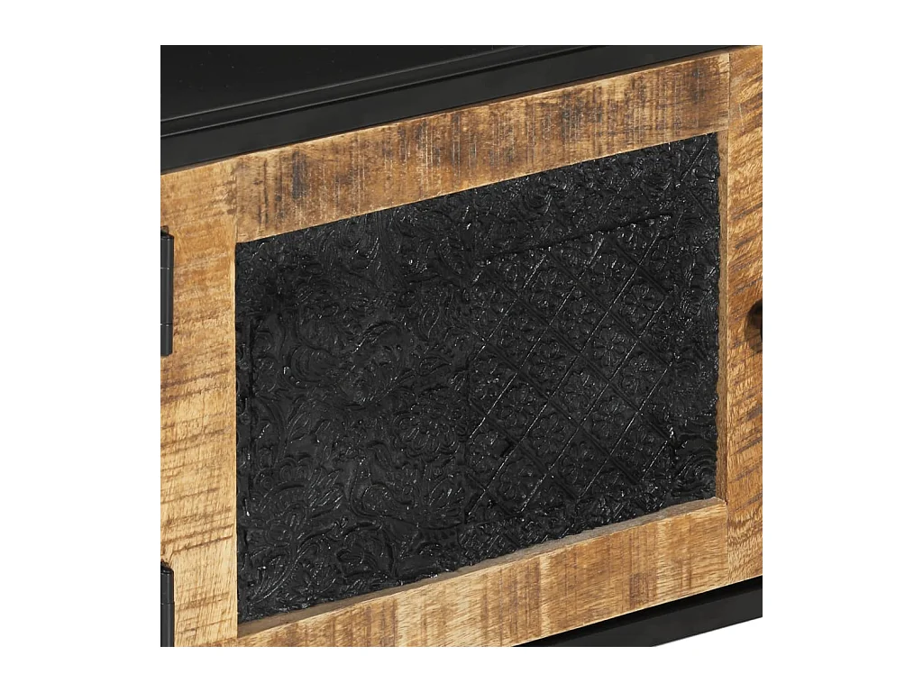 Eustis  Mueble de TV madera maciza de mango y erro 110x30x40 cm