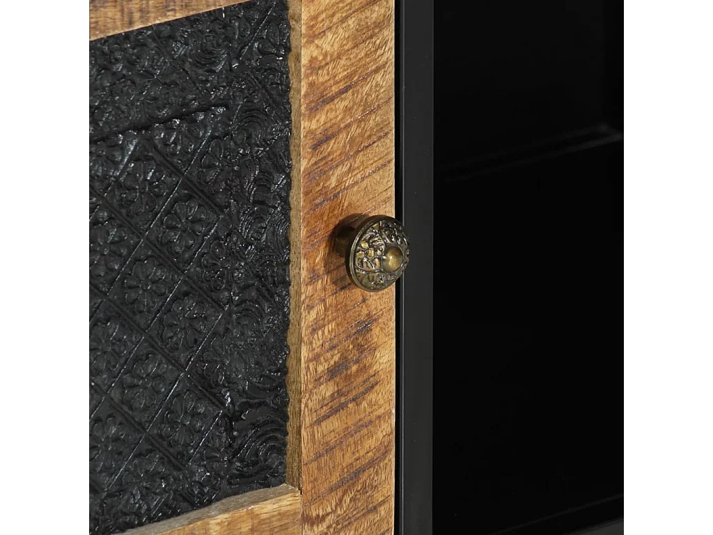 Eustis  Meuble TV 110x30x40 cm bois massif de manguier et fer