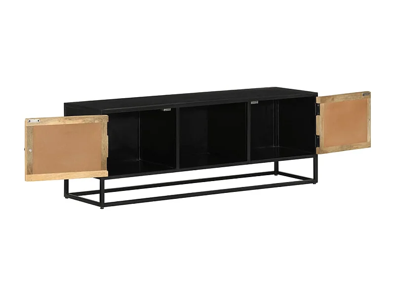 Eustis  Meuble TV 110x30x40 cm bois massif de manguier et fer