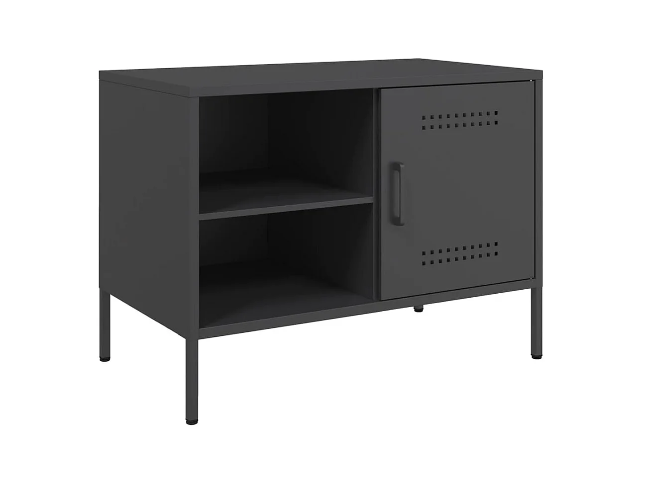 Neris  Meuble TV noir 68x39x50,5 cm acier