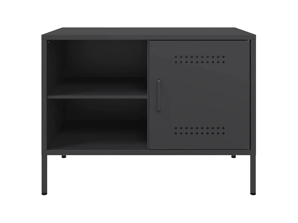 Neris  Mueble de TV acero negro 68x39x50,5 cm