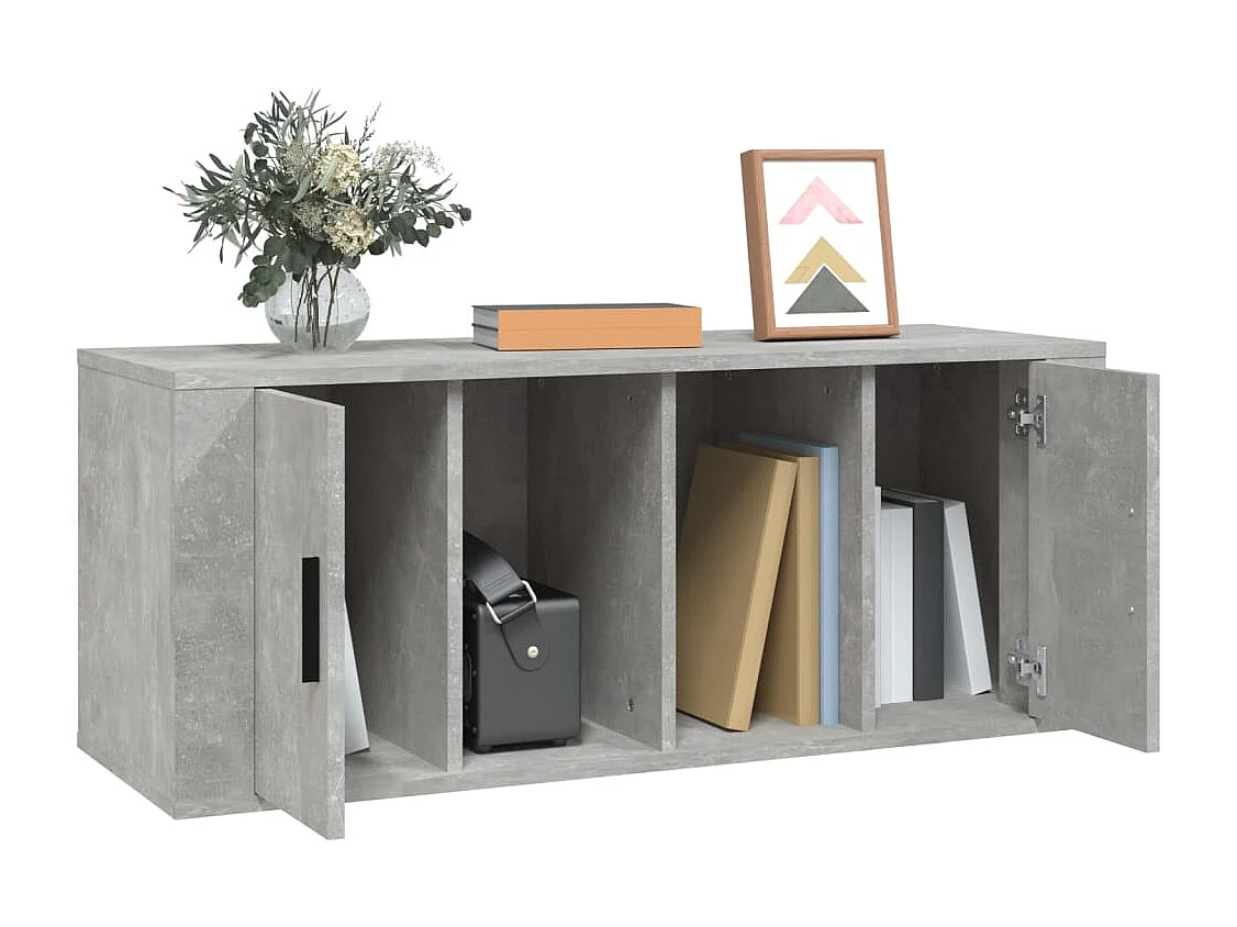 Alfinn  Tv-meubel 100x35x40 cm bewerkt hout betongrijs