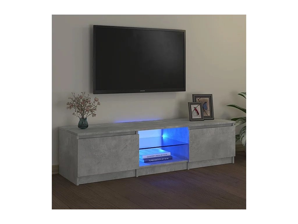 Vasil  Tv-meubel met LED-verlichting 140x40x36 cm betongrijs