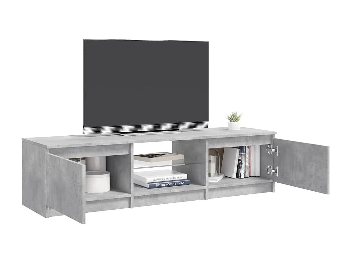 Vasil  Tv-meubel met LED-verlichting 140x40x36 cm betongrijs