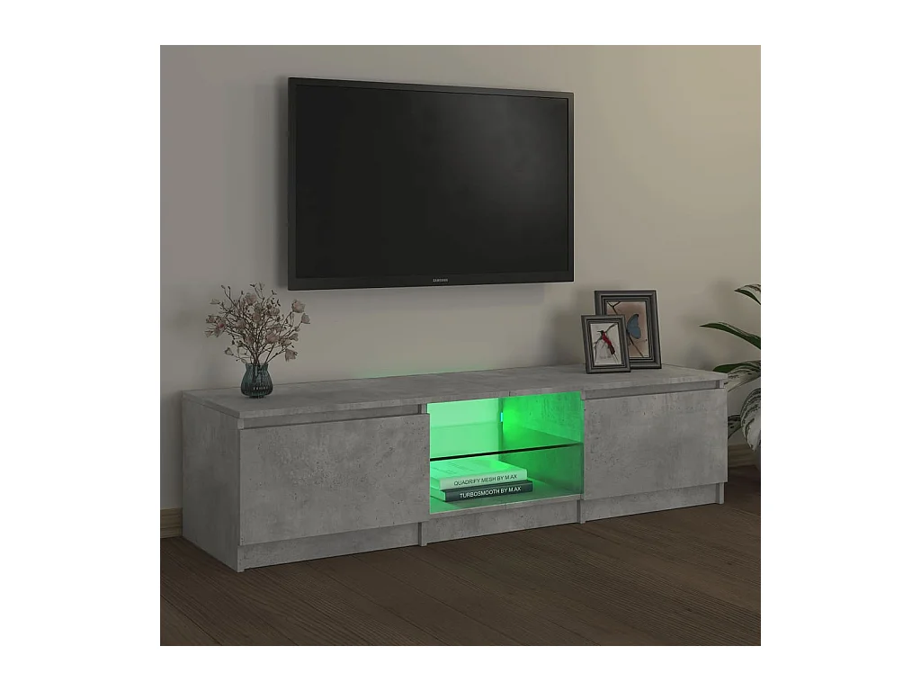 Vasil  Tv-meubel met LED-verlichting 140x40x36 cm betongrijs