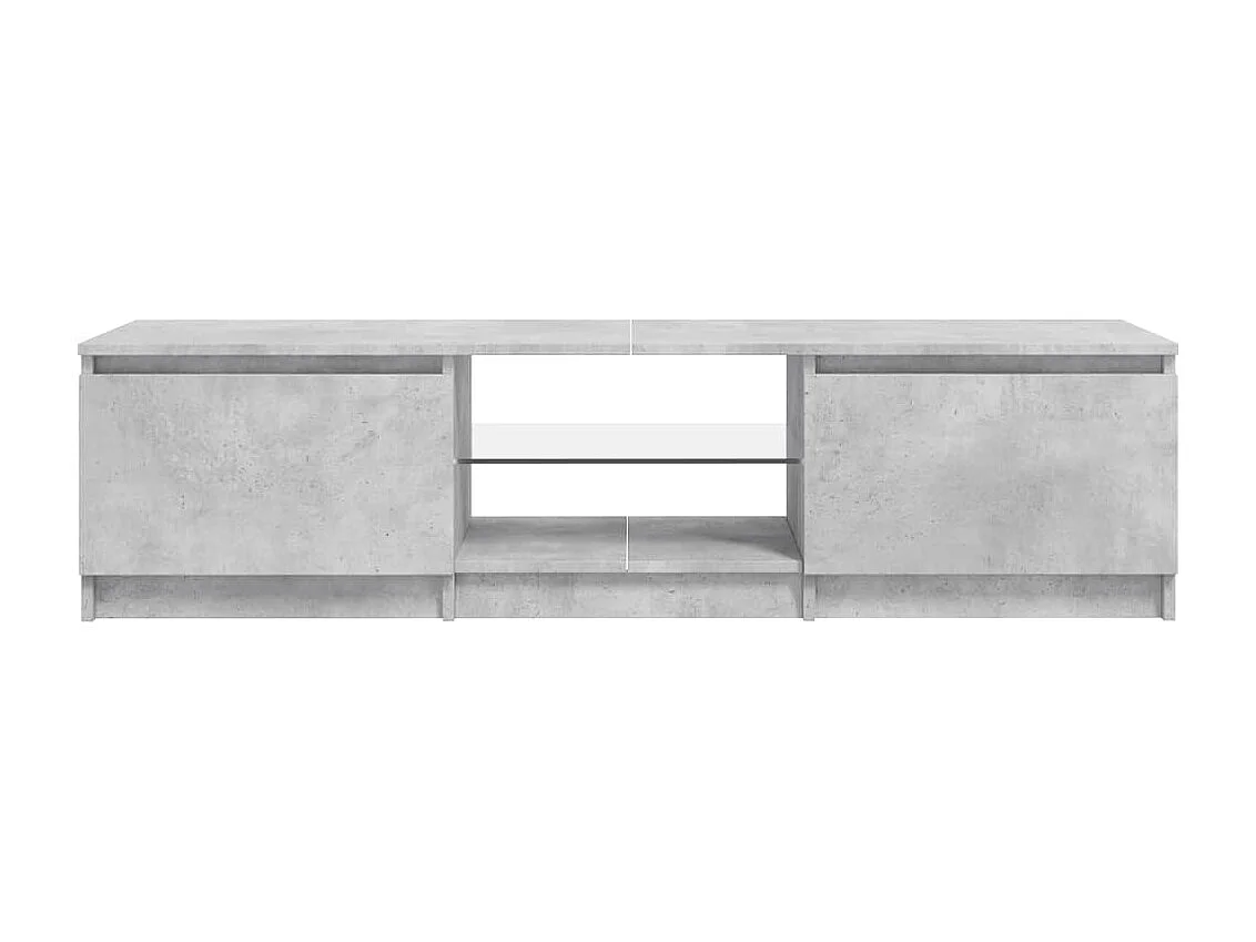 Vasil  Meuble TV avec lumières LED gris béton 140x40x36 cm