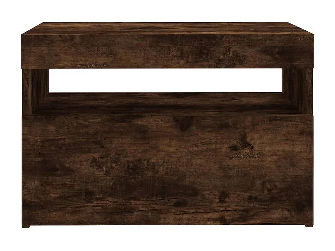 Ilion  Mueble de TV con luces LED color roble ahumado 60x35x40 cm