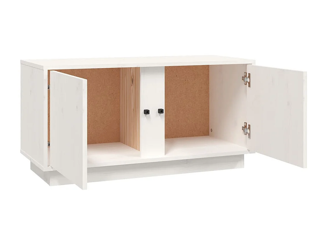 Seliron  Meuble TV Blanc 80x35x40,5 cm Bois de pin massif