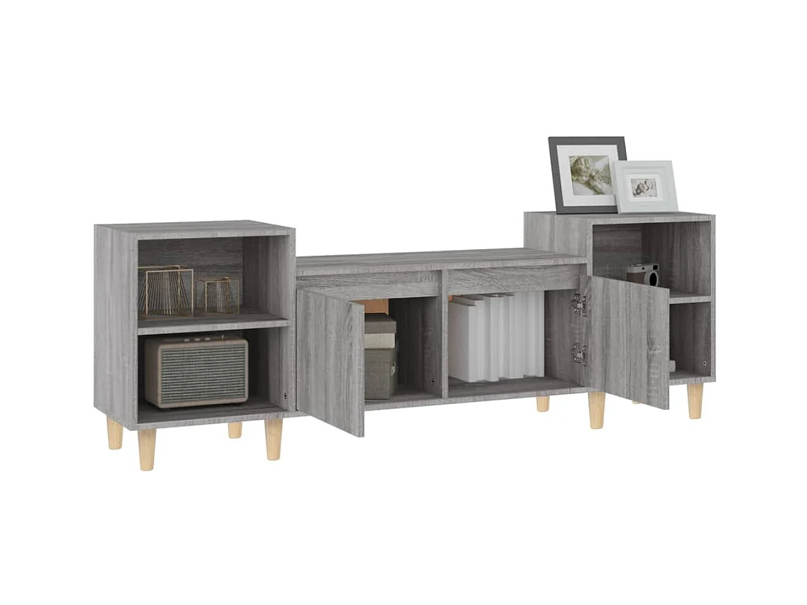 Grylis  Meuble TV Sonoma gris 160x35x55 cm Bois d'ingénierie