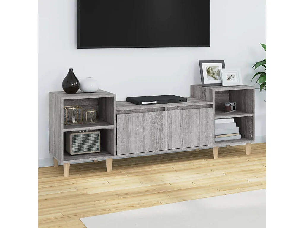 Grylis  Meuble TV Sonoma gris 160x35x55 cm Bois d'ingénierie