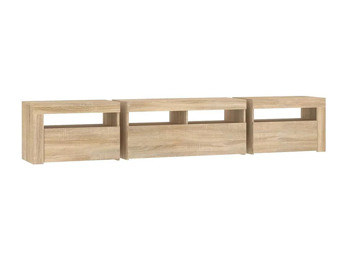 Vleteren  Tv-meubel met LED-verlichting 210x35x40 cm sonoma eikenkleurig