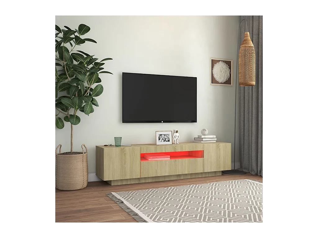 Crescent City  Tv-meubel met LED-verlichting 160x35x40 cm sonoma eikenkleurig
