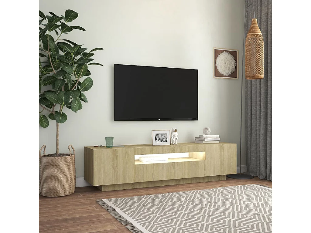 Crescent City  Tv-meubel met LED-verlichting 160x35x40 cm sonoma eikenkleurig