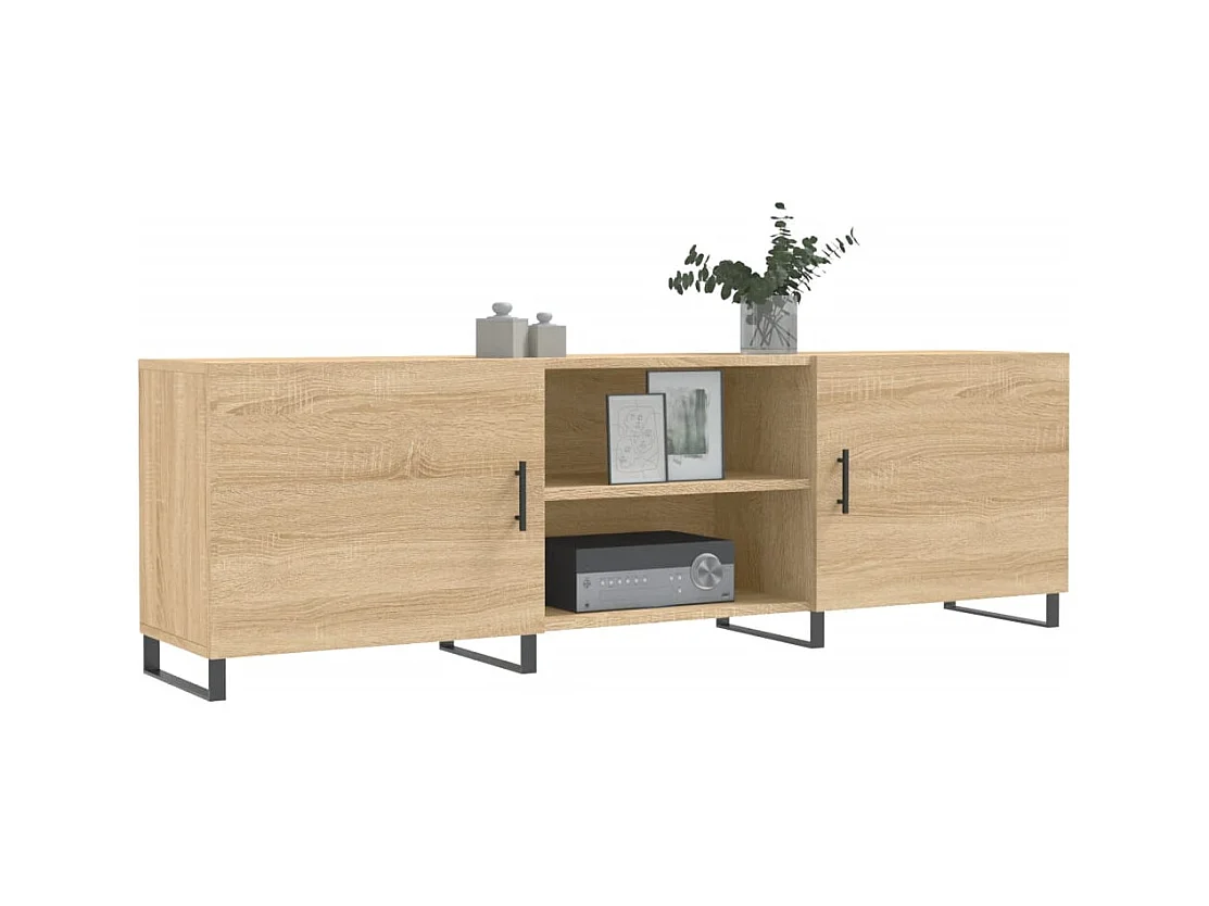 Astrid Helene  Meuble TV chêne sonoma 150x30x50 cm bois d'ingénierie