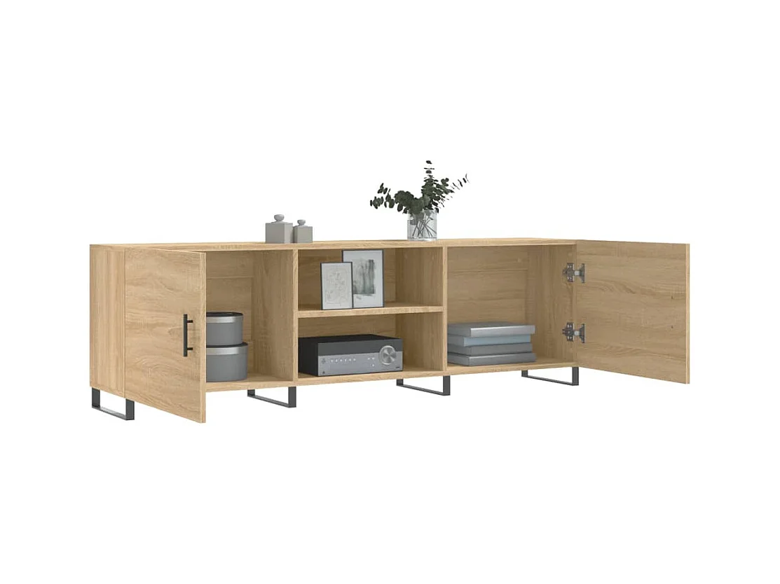 Astrid Helene  Meuble TV chêne sonoma 150x30x50 cm bois d'ingénierie