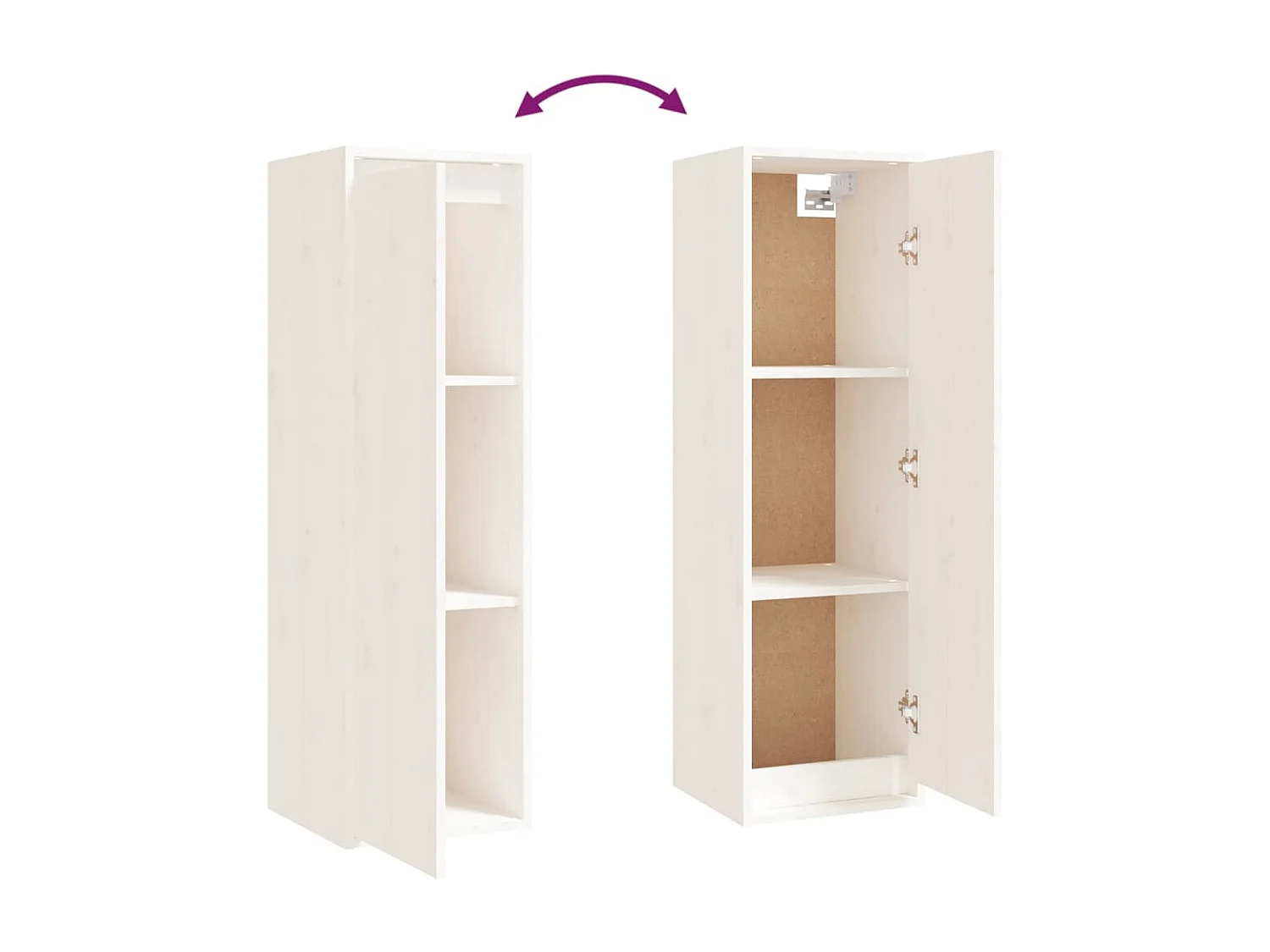 Volri  Meubles TV 3 pcs Blanc Bois massif de pin