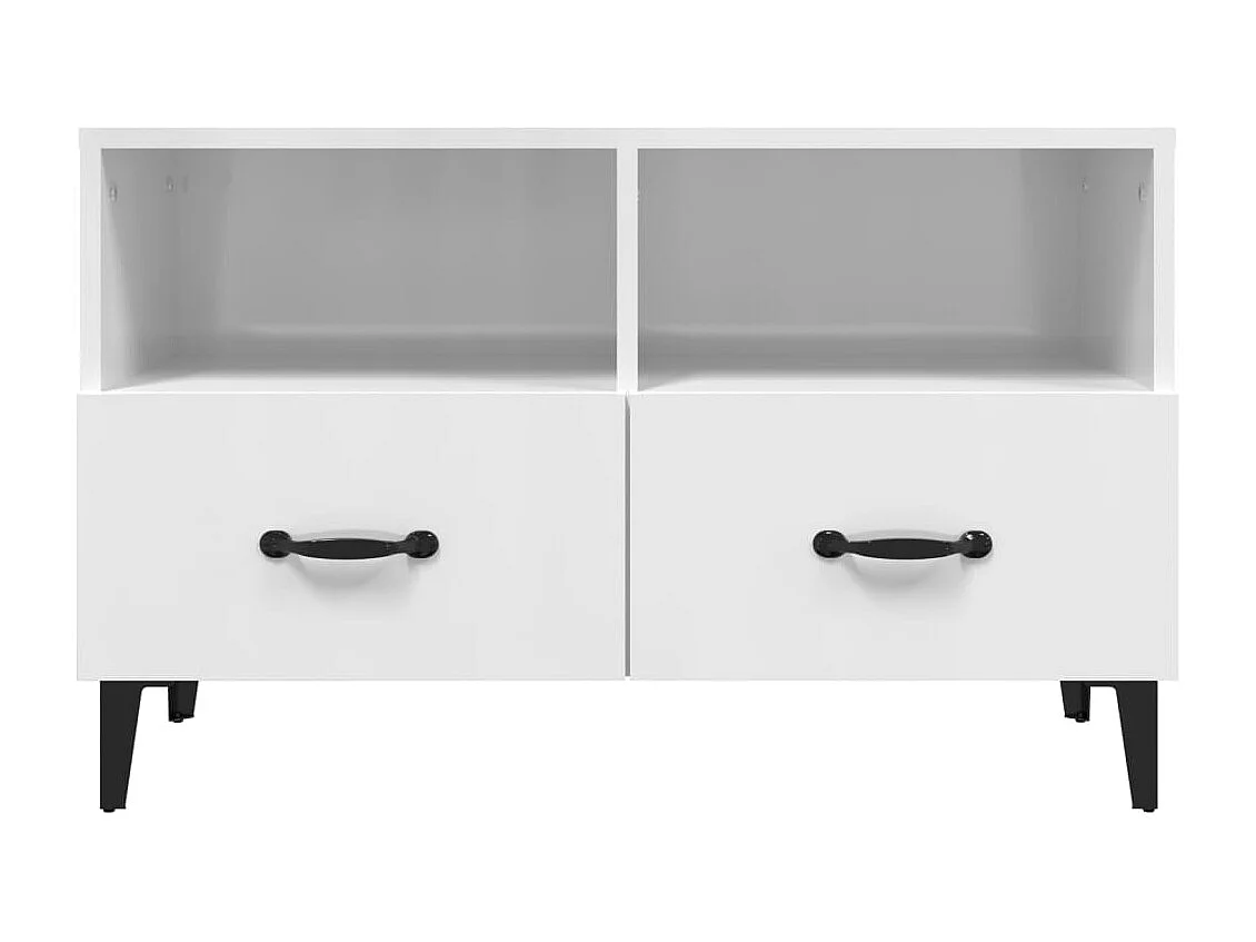 Elben  Meuble TV Blanc brillant 80x36x50 cm Bois d'ingénierie