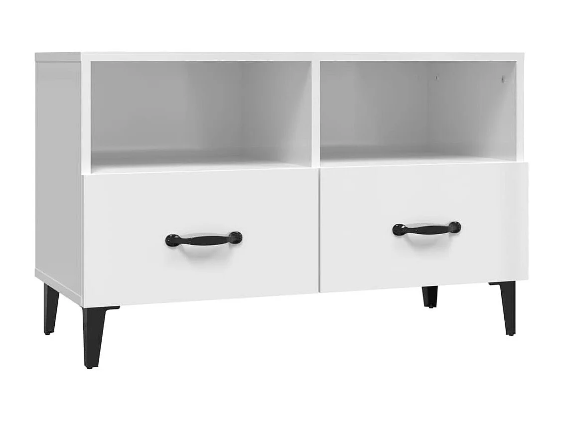 Elben  Tv-meubel 80x36x50 cm bewerkt hout hoogglans wit