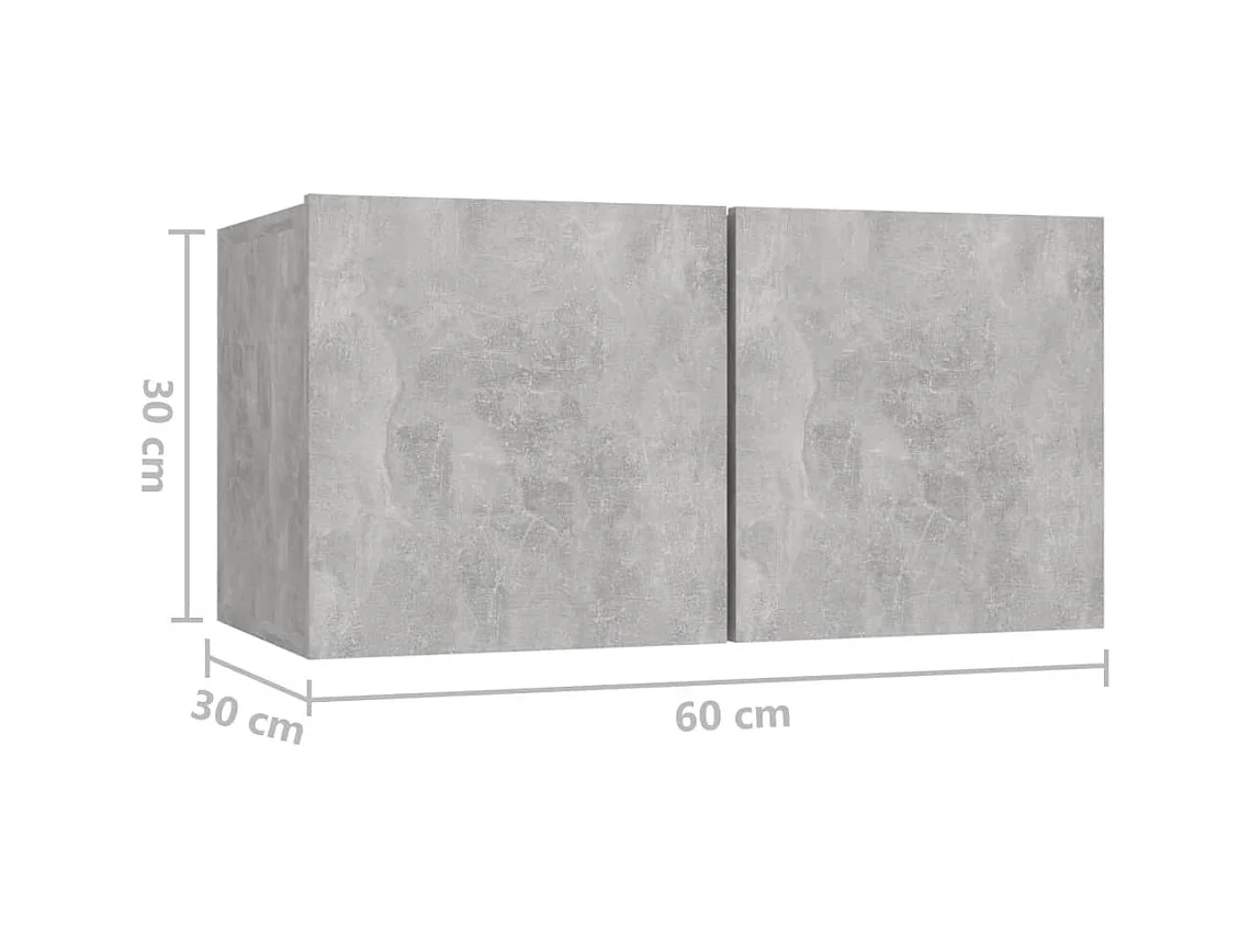 Masimo  Meubles TV suspendus 2 pcs Gris béton 60x30x30 cm
