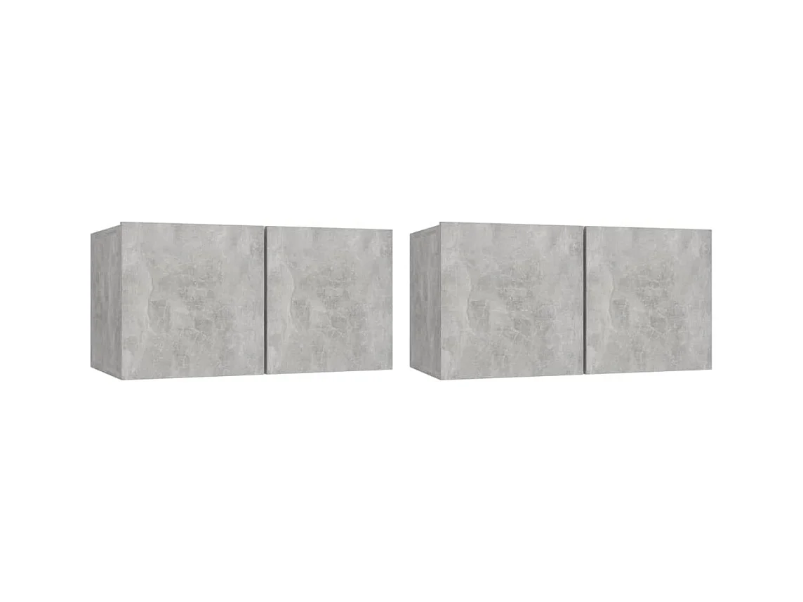 Masimo  Meubles TV suspendus 2 pcs Gris béton 60x30x30 cm