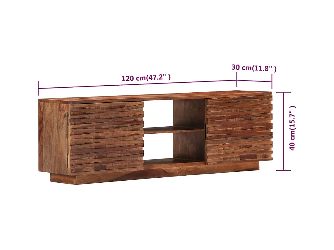 Garden Furniture -  Meuble TV 120x30x40 cm Bois solide