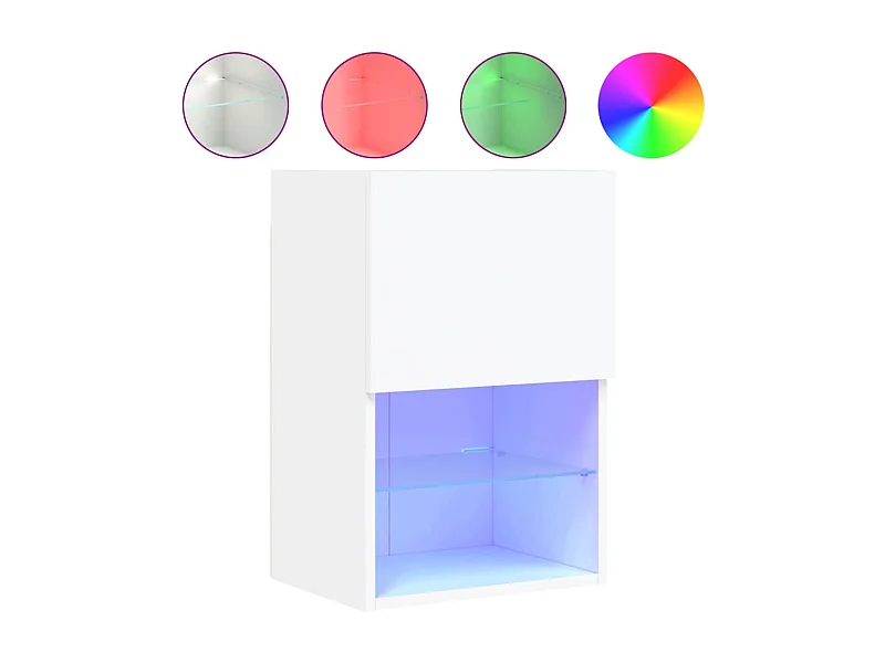 Almar  Meuble TV avec lumières LED blanc 40,5x30x60 cm