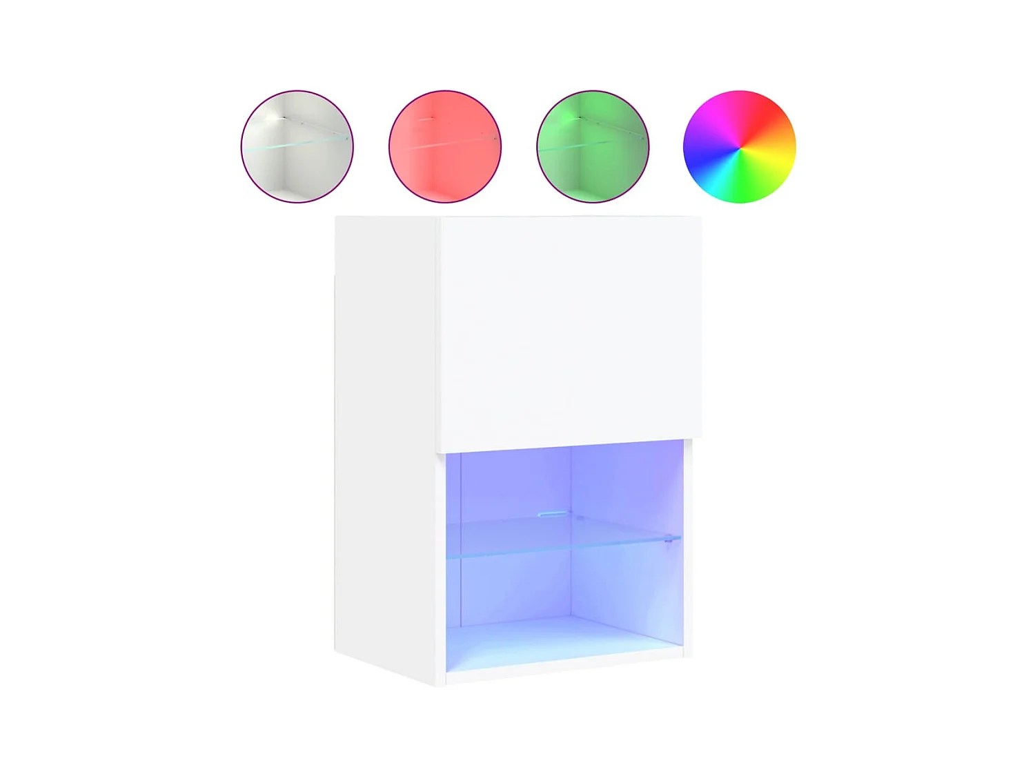 Almar  Meuble TV avec lumières LED blanc 40,5x30x60 cm