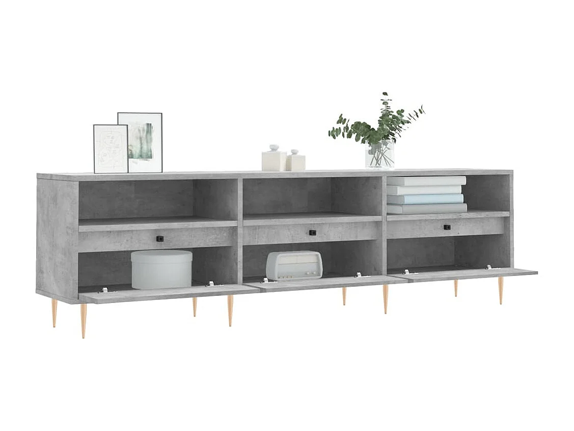 Galax  Mueble de TV madera contrachapada gris hormigón 150x30x44,5 cm