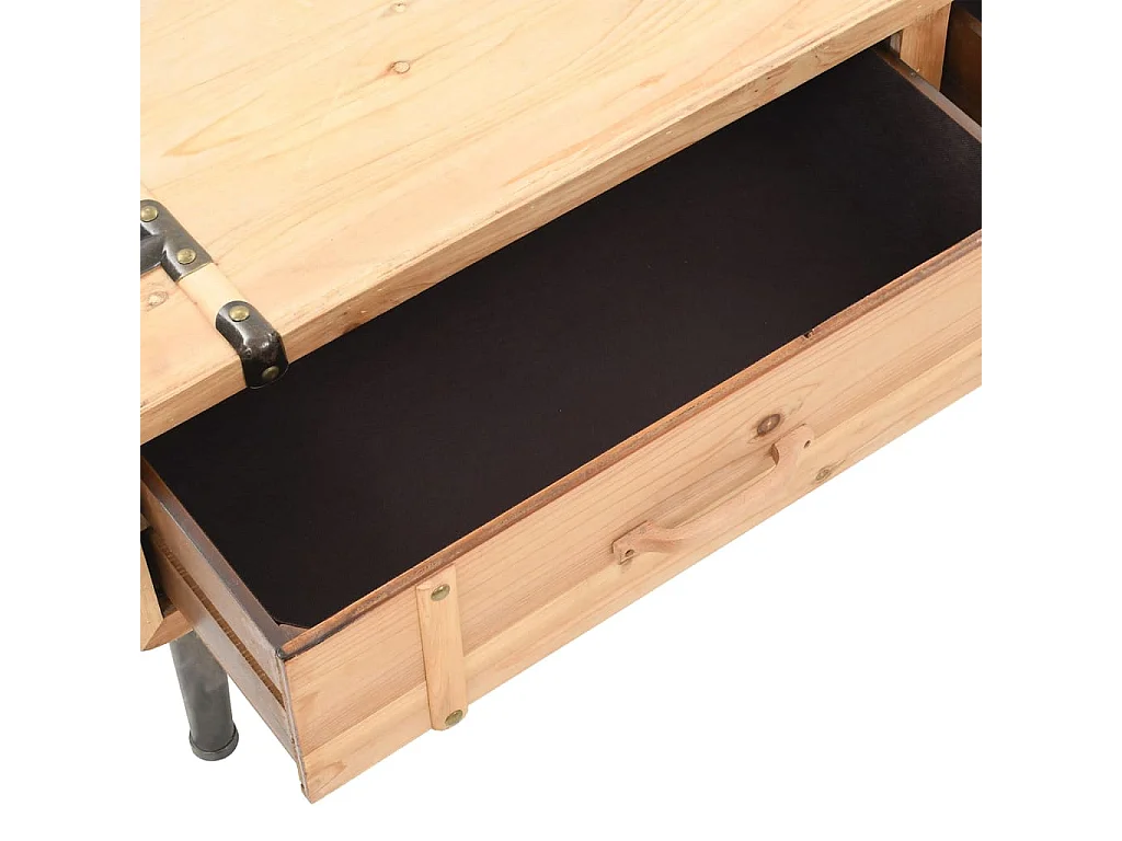 Xanira  Meuble TV 110x33x35 cm Bois de sapin massif