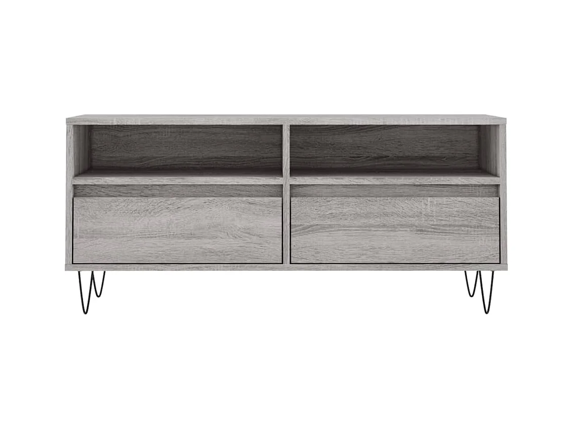 Xirin  Meuble TV sonoma gris 100x34,5x44,5 cm bois d'ingénierie