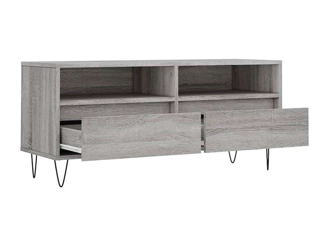 Xirin  Meuble TV sonoma gris 100x34,5x44,5 cm bois d'ingénierie