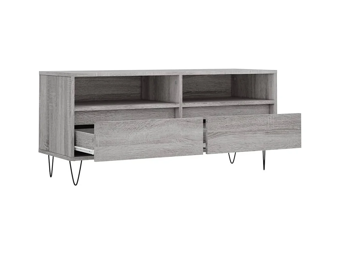 Xirin  Mueble de TV madera contrachapada gris Sonoma 100x34,5x44,5 cm