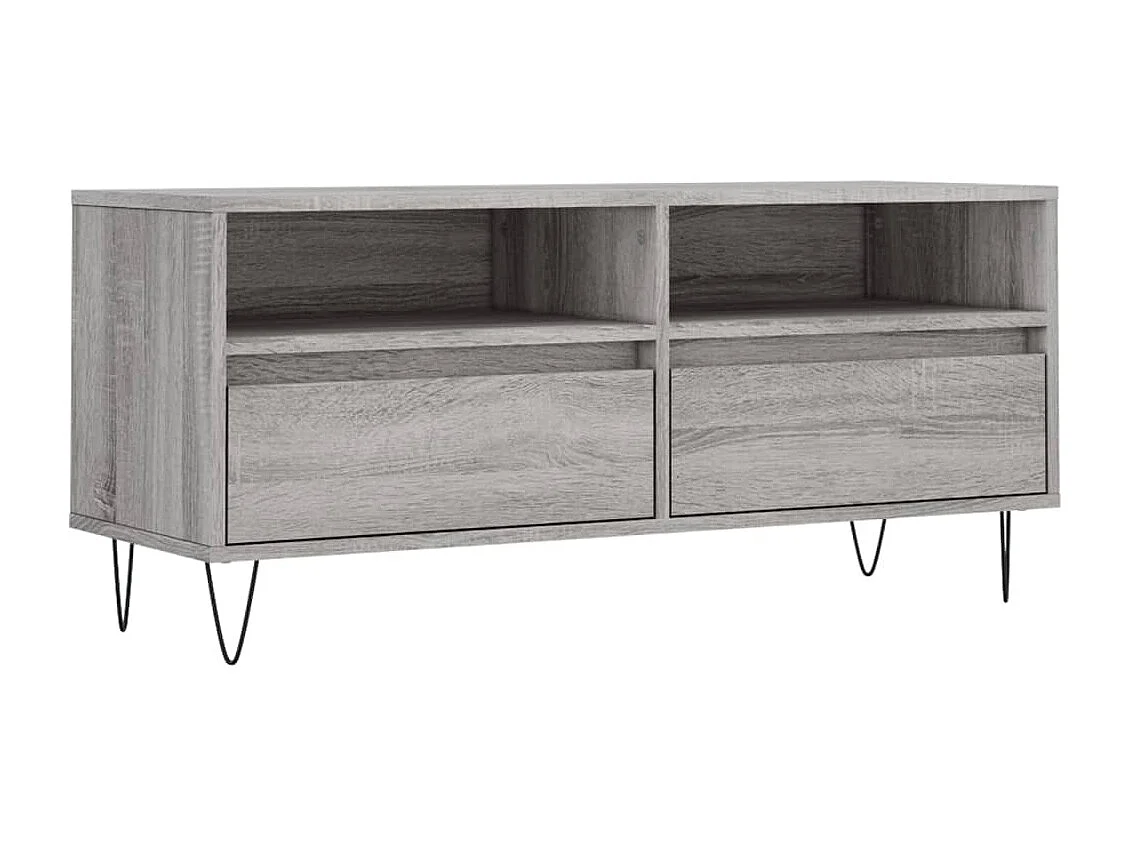 Xirin  Tv-meubel 100x34,5x44,5 cm bewerkt hout grijs sonoma eikenkleur