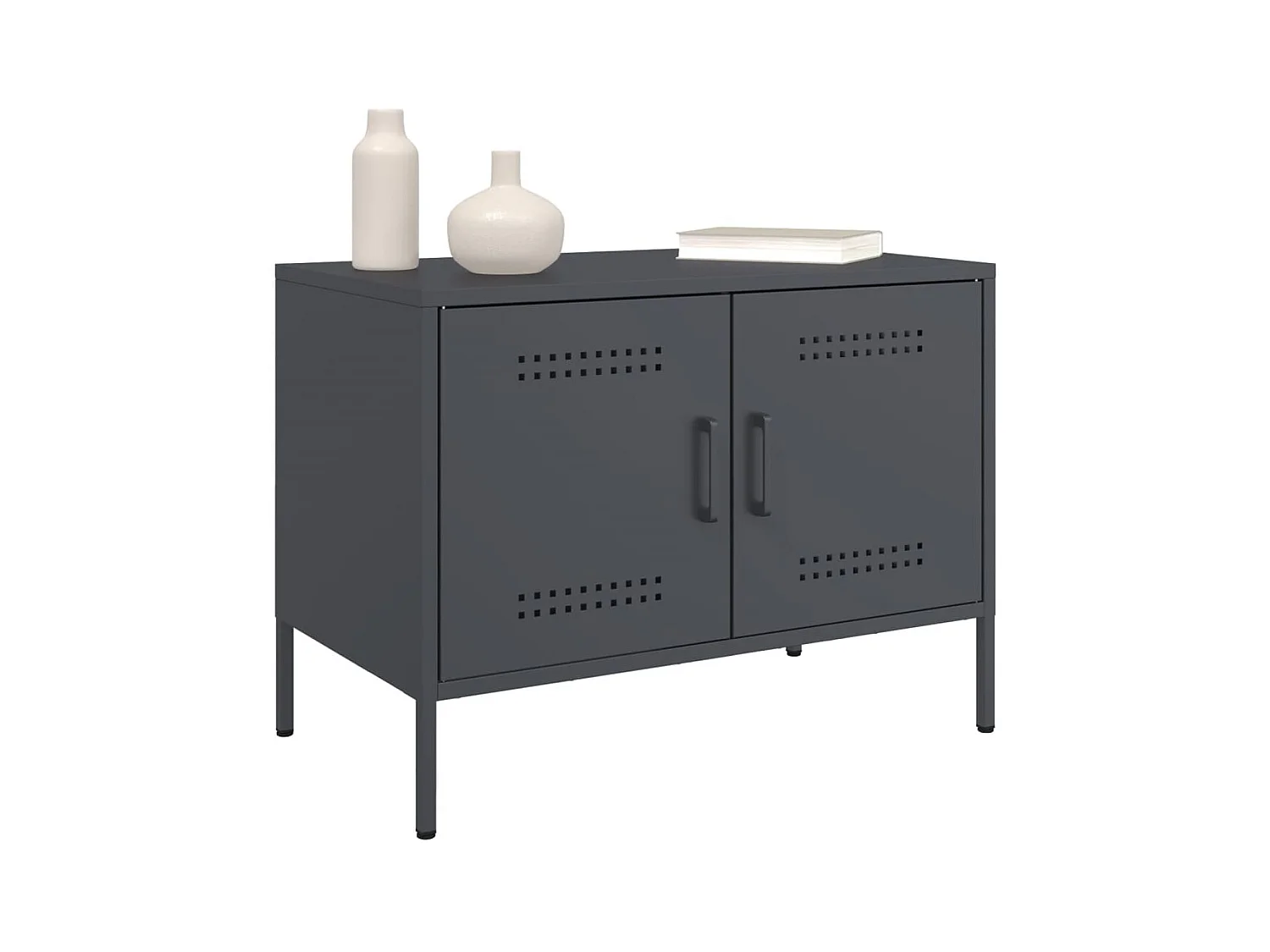 Raena  Meubles TV 2 pcs anthracite 68x39x50,5 cm acier