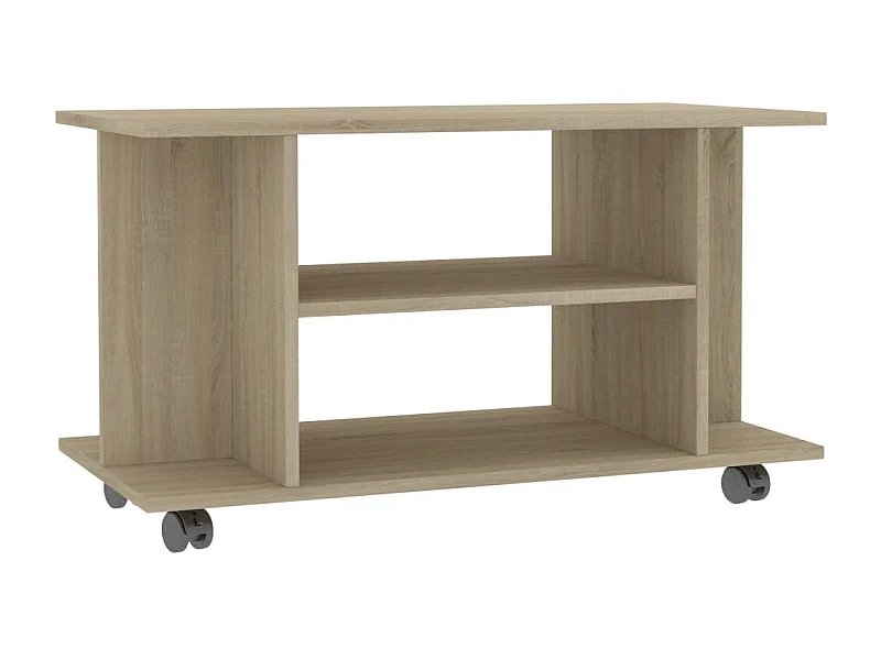 Dahlia  Tv-meubel met wieltjes 80x40x45 cm bewerkt hout sonoma eiken