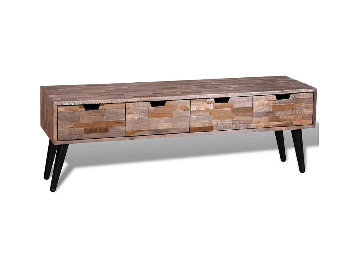 Garden Furniture -  Table console TV avec 4 tiroirs Bois de teck recyclé
